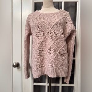 American Eagle Soft Pink Diamond Wool Blend Knit Sweater XL